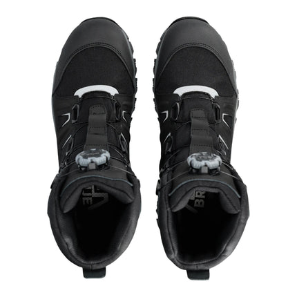 BRYNJE Arctic S7L Sicherheitsstiefel: Schwarzer Winterstiefel mit BOA® Fit System, Nubukleder, Textil und Reflexdetails.