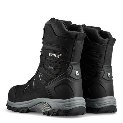 BRYNJE 101601 Arctic S7L Sicherheitsstiefel: Schwarze Winterstiefel mit grauer Sohle, BOA® Fit System und B-Dry Membran.