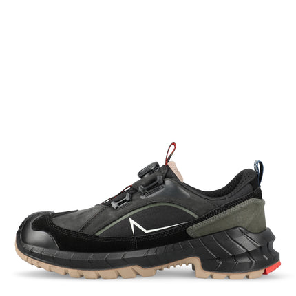 BRYNJE TReK B-dry S7S Sicherheitsschuh in Schwarz mit BOA Verschluss, Nubukleder und robuster Sohle.