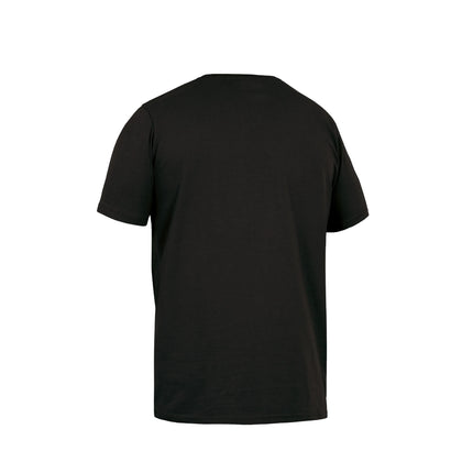 Rückansicht des schwarzen Leibwächter Rundhals T-Shirts Tom aus Single-Jersey-Mischgewebe.