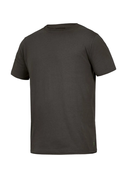 Dunkelgraues Leibwächter Rundhals T-Shirt Tom aus Single-Jersey-Mischgewebe, schlichtes Design.