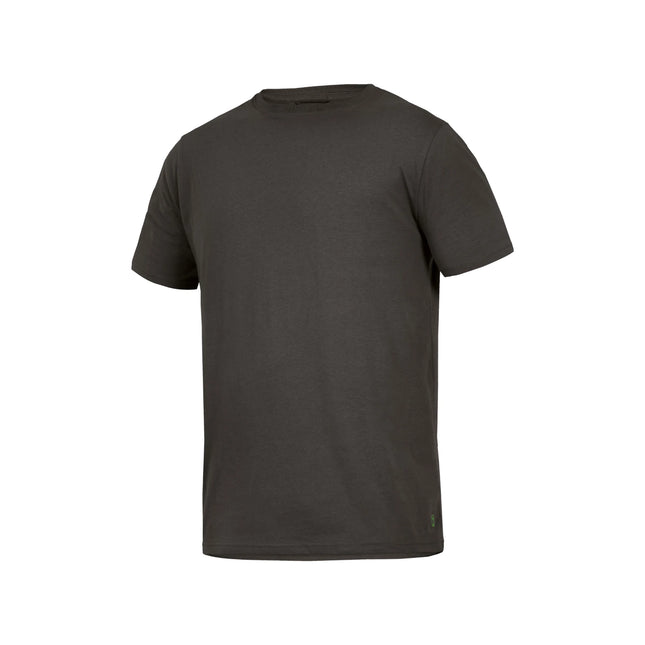 Dunkelgraues Leibwächter Rundhals T-Shirt Tom aus Single-Jersey-Mischgewebe, schlichtes Design.