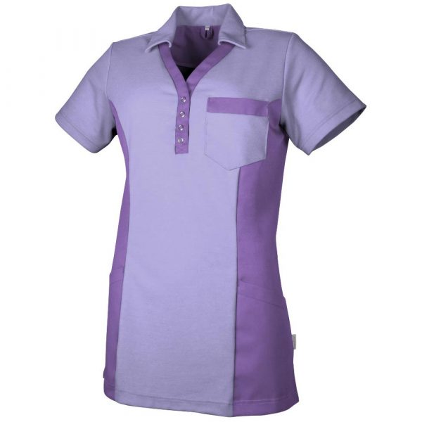 teamdress Polokasack für Damen im Pflegebereich in Lavendel Lila