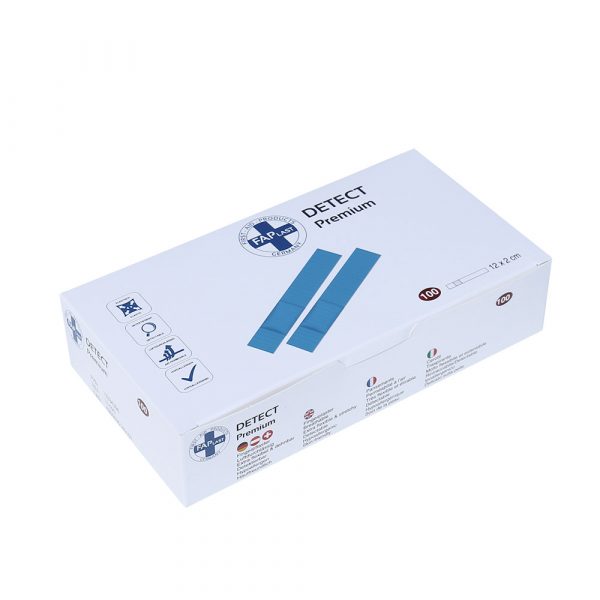 100 Blaue FAPLAST Detect Premium Pflaster im Format 12cm x 2cm