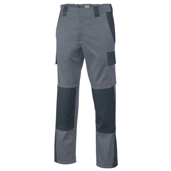 teamdress Ecorover Safety Bundhose mit Störlichtbogenklasse 1 und Chemikalienschutz in Grau Schwarz