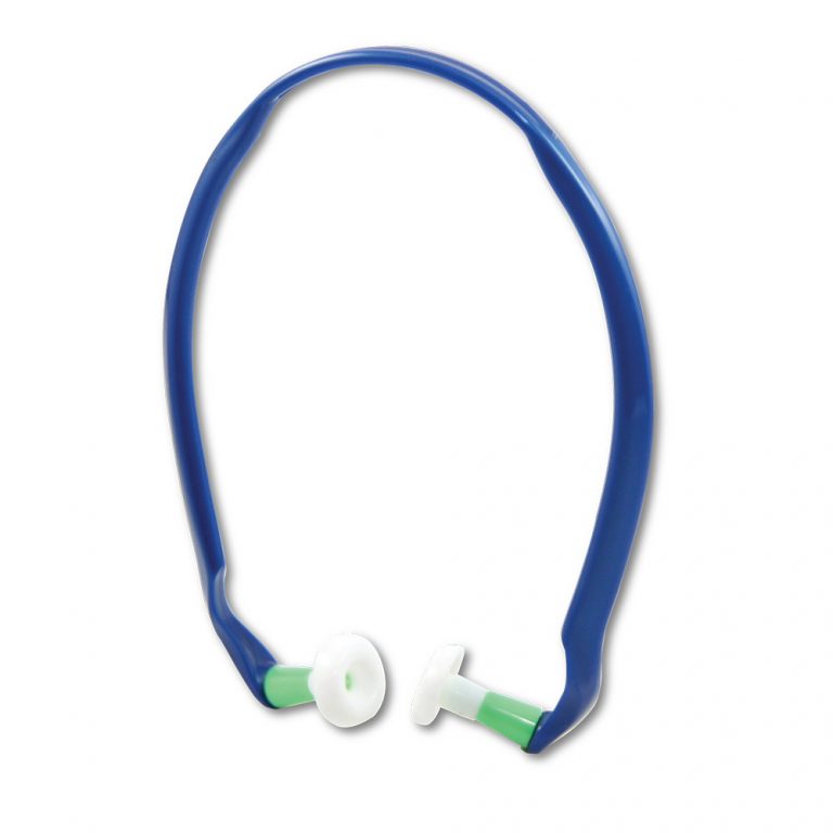 Größenverstellbare Gehörschutzstöpsel mit blauem polypropylen Band