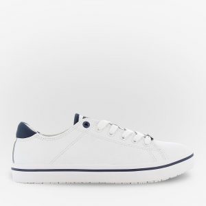 Weiß Blaue Sneaker für die Pflege