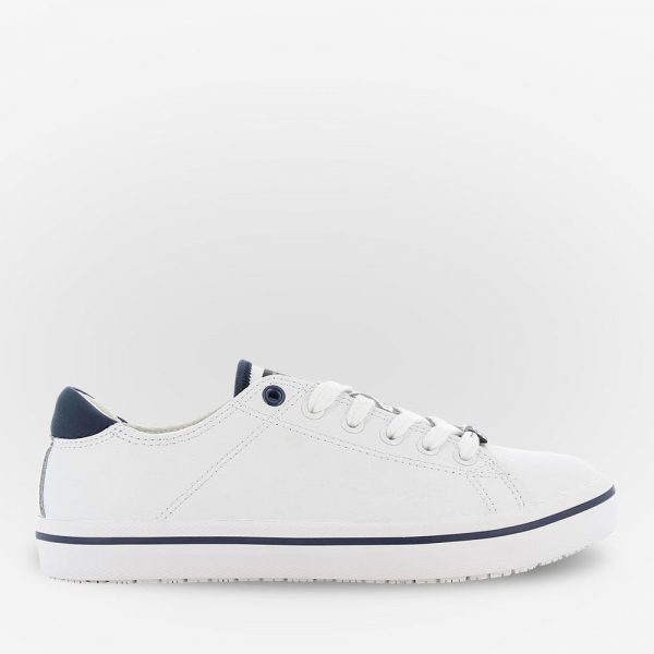 Weiß Blaue Sneaker für die Pflege