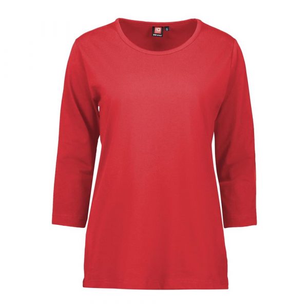 ID Identity Rundhals T-Shirt mit Dreiviertelärmeln für die Industriewäsche geeignet in Rot