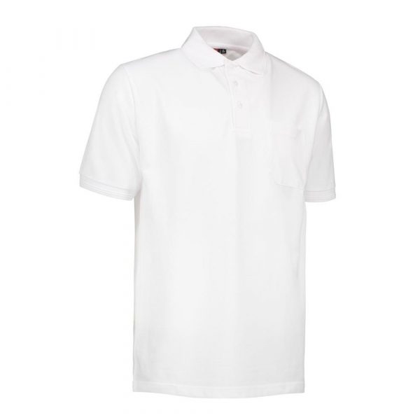 ID Pro Wear Herren Poloshirt mit Tasche in Weiß