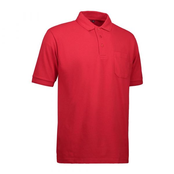 ID Pro Wear Herren Poloshirt mit Tasche in Rot