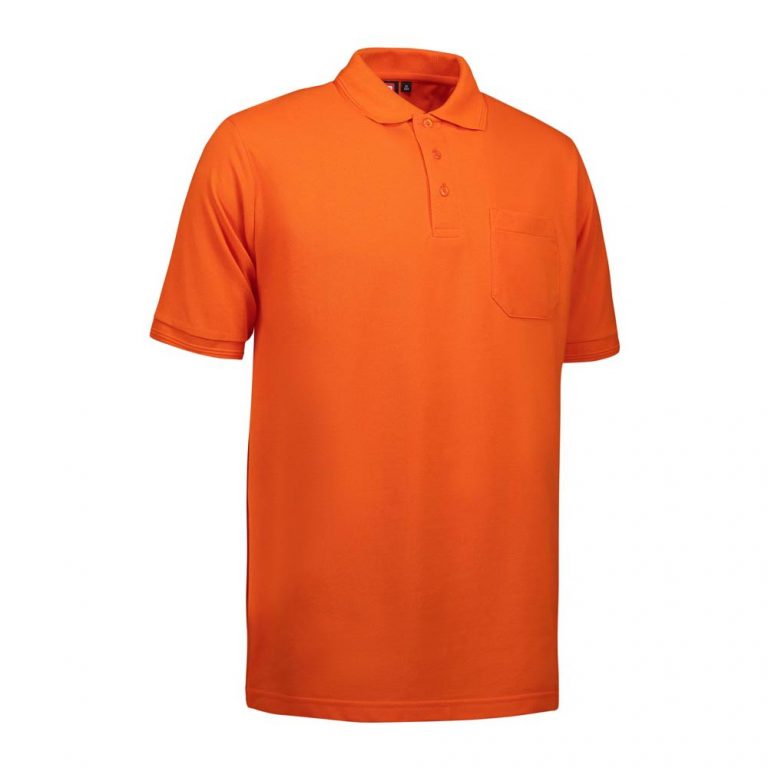 ID Pro Wear Herren Poloshirt mit Tasche in Orange
