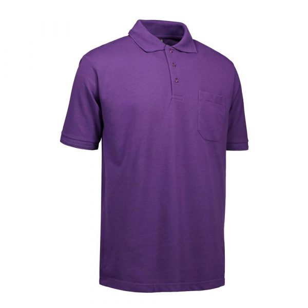 ID Pro Wear Herren Poloshirt mit Tasche in Violett
