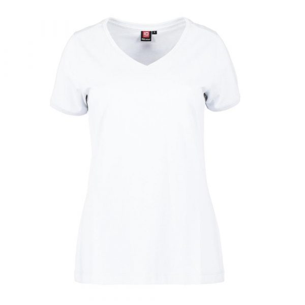 Industriewäschegeeignetes Pro Wear Care T-Shirt für die Pflege im Damenmodell mit V Ausschnitt in Weiß