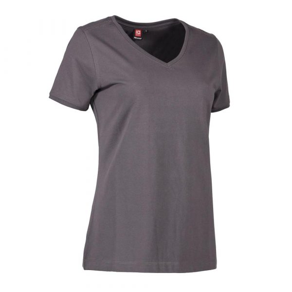 Industriewäschegeeignetes Pro Wear Care T-Shirt für die Pflege im Damenmodell mit V Ausschnitt in Grau