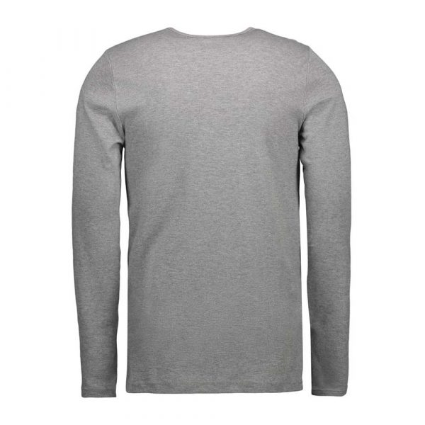 ID Interlock Langarm T-Shirt für Herren und Frauen in Grau meliert