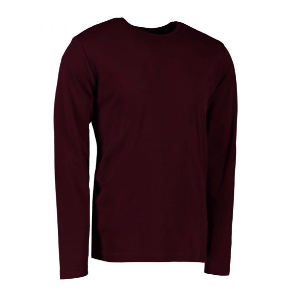ID Interlock Langarm T-Shirt für Herren und Frauen in Bordeaux