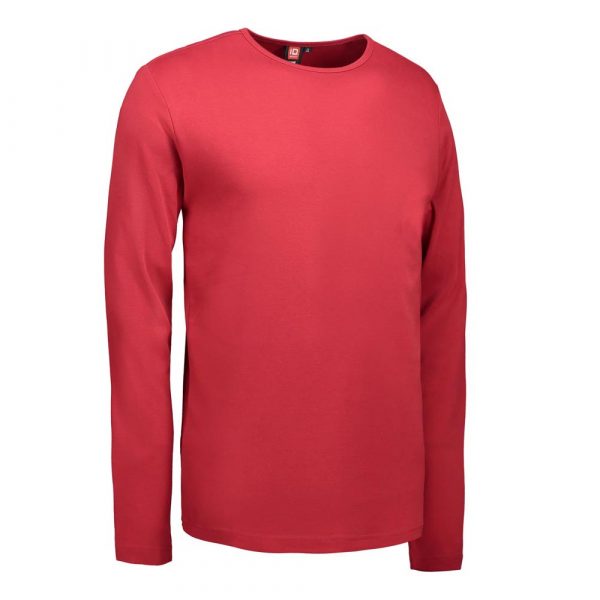 ID Interlock Langarm T-Shirt für Herren und Frauen in Rot