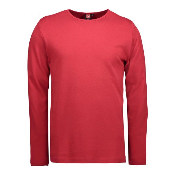 ID Interlock Langarm T-Shirt für Herren und Frauen in Rot