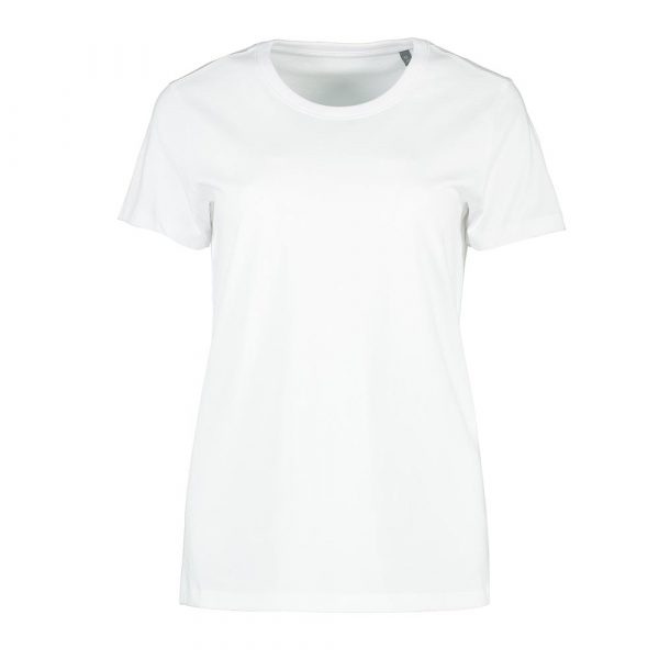 Bio O Neck T-Shirt für Frauen in Weiß. Nachhaltig für privat Personen & Arbeitskleidung