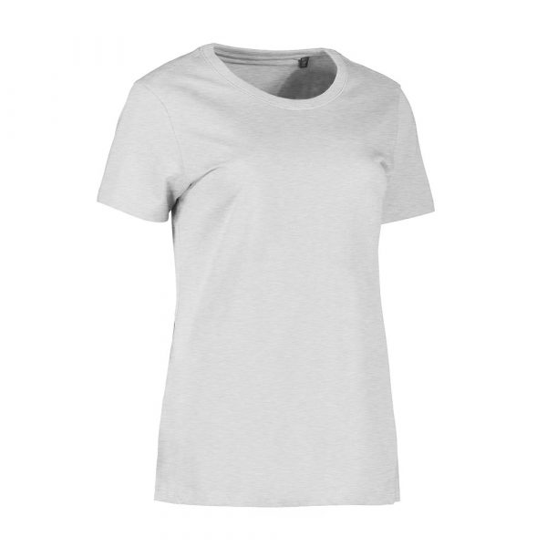Bio O Neck T-Shirt für Frauen in Grau meliert. Nachhaltig für privat Personen & Arbeitskleidung