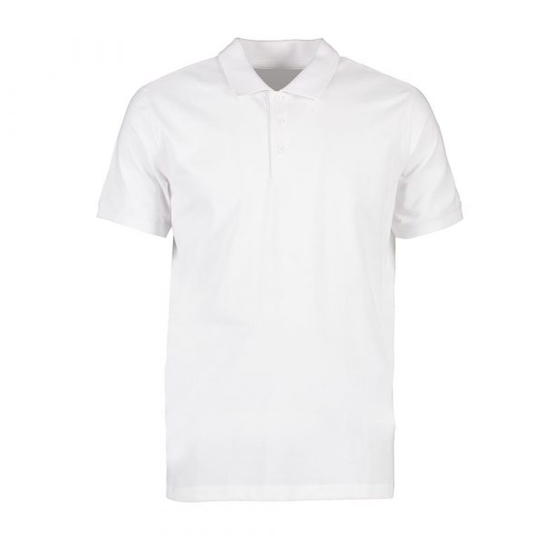 Weißes schlichtes nachhaltiges Poloshirt