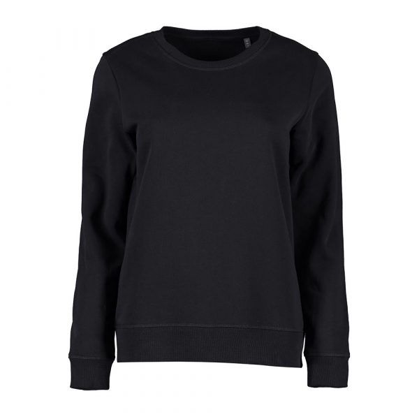 ID Bio Sweatshirt für Damen mit Rundhalsausschnitt in Schwarz