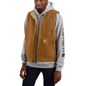 Carhartt Weste Loose Fit Washed Duck Sherpa-Lined Mock-Neck